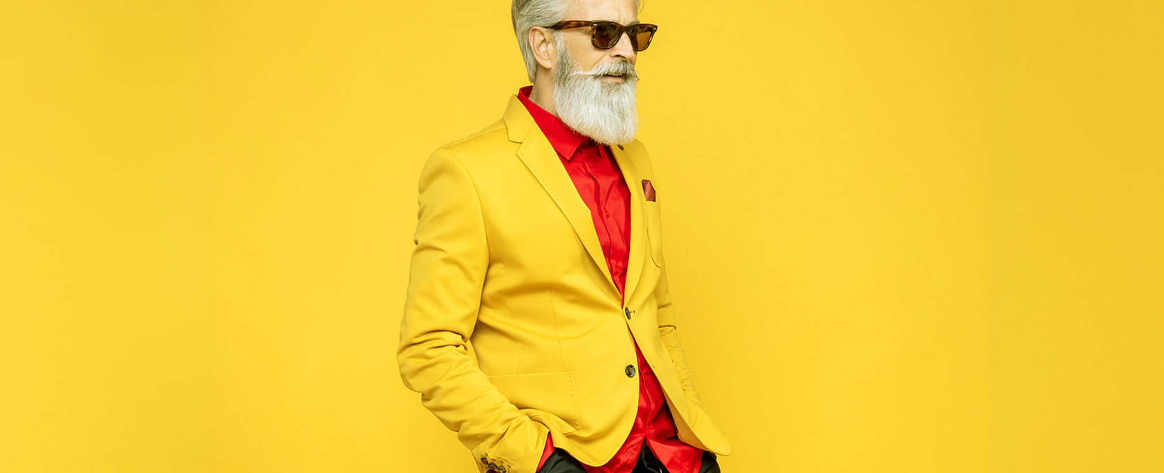 Man wearing a yellow suit