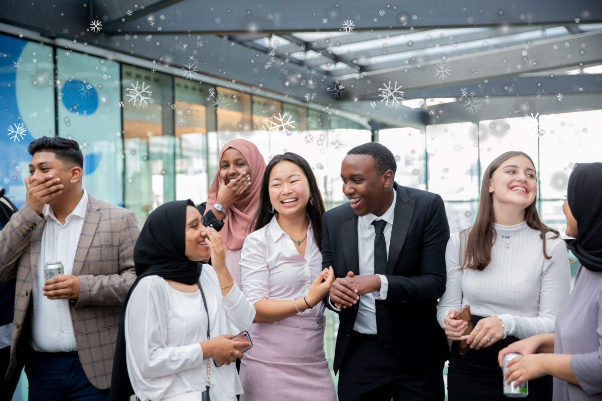 Group of people smiling