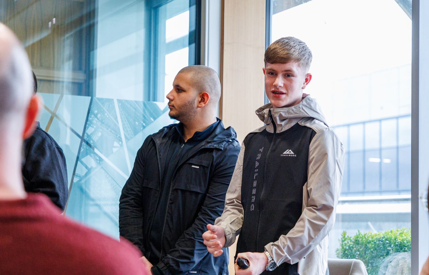 two boys presenting