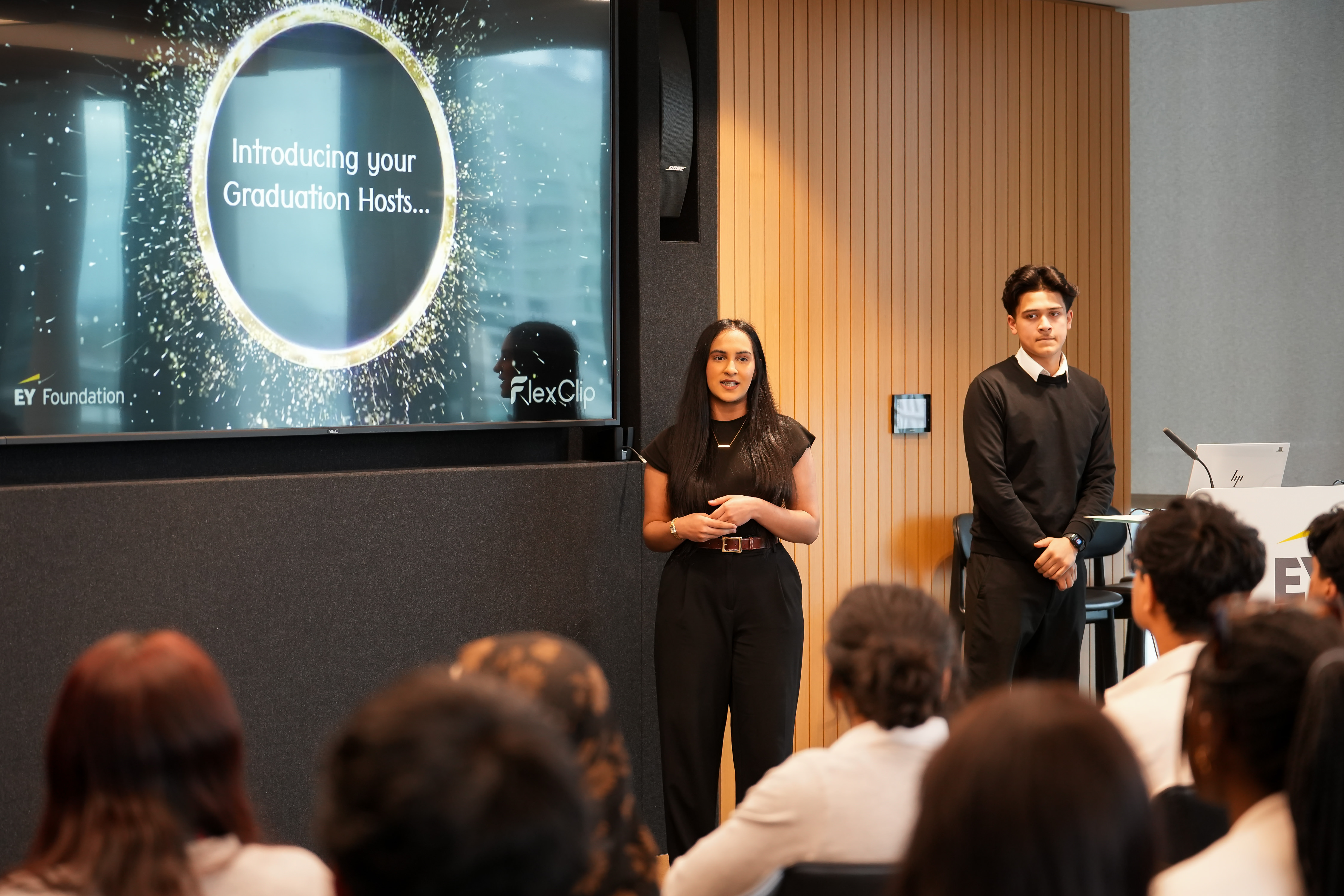 Young people presenting.